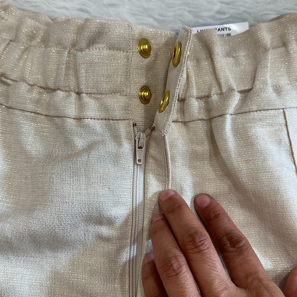 I.N.C Metallic Paperbag-Waist Pants - Picture 9 of 11